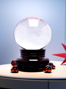 家居客厅白色水晶球摆件镇宅百福玄关门厅吉祥物