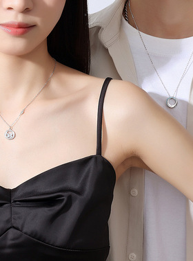 925纯银夜光蝴蝶莫比情侣项链