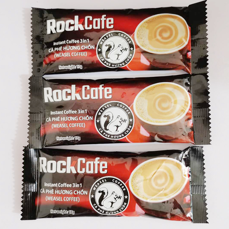 越南原装进口越贡rockcafe猫屎咖啡味1700g三合一速溶咖啡100条装 - 图0