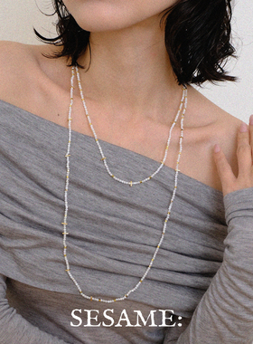 「一款多戴」飒米波西米亚风小米珠白贝保色多层叠戴项链毛衣链