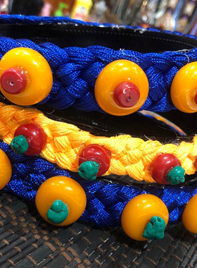 藏族舞蹈丝线可戴绿松蜜蜡新款