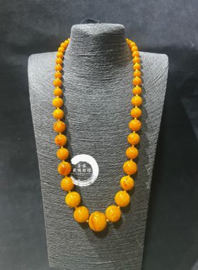 藏式树脂黄色项链仿蜜蜡藏族民族风项链男女同款藏族项链搭链