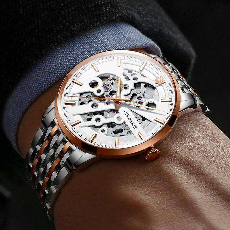 瑞士宇赫男士防水机械表男全薄机芯 宝梭易思捷国产腕表