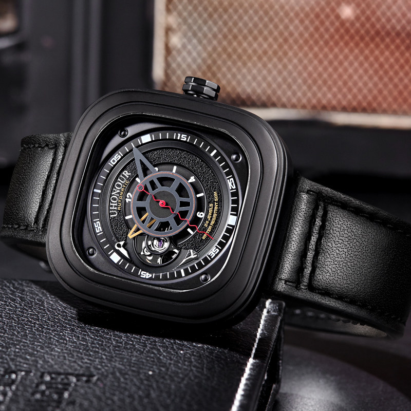 瑞士宇赫男士防水机械表全自动机芯 宝梭易思捷国产腕表