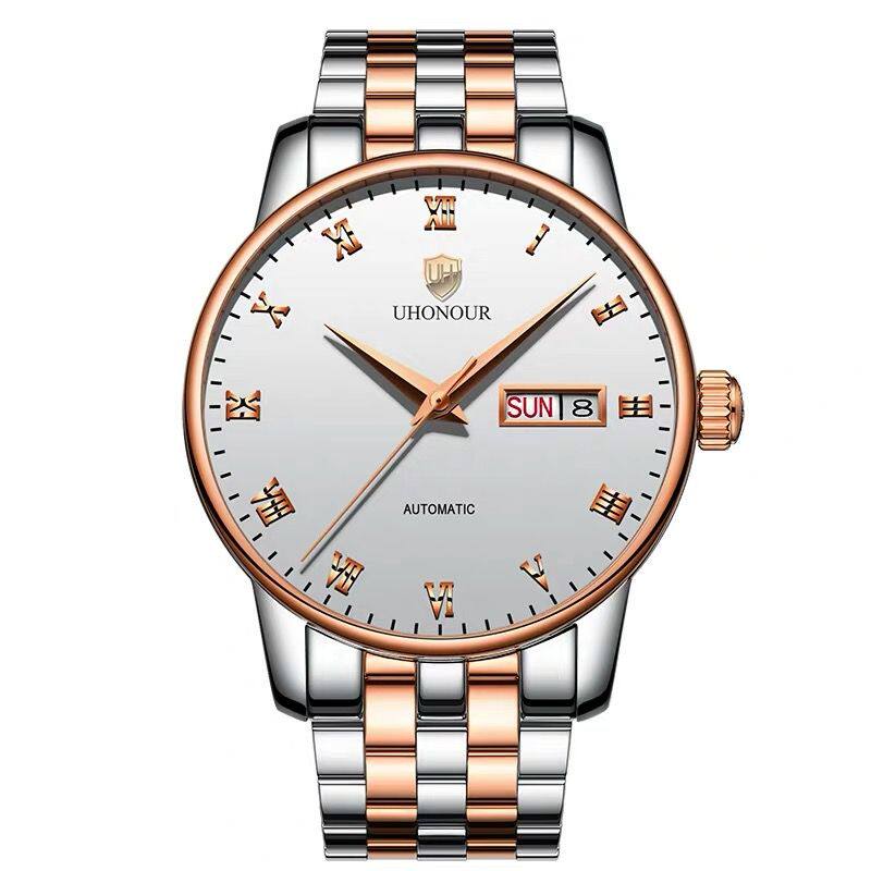 瑞士宇赫男士防水机械表全自动机芯 宝梭易思捷国产腕表