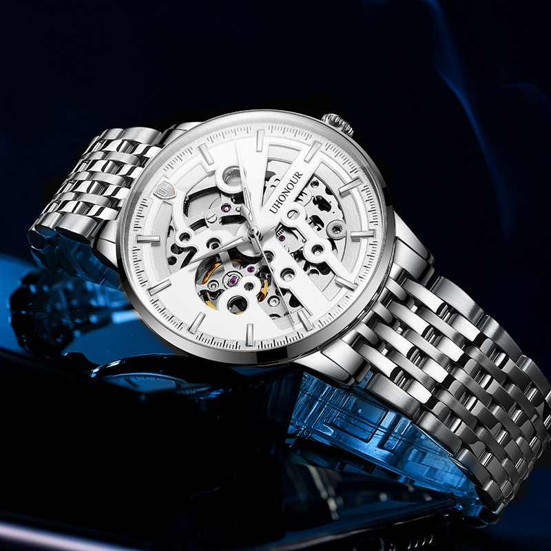 瑞士宇赫男士防水机械表男全薄机芯 宝梭易思捷国产腕表