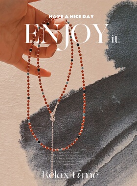 新中式南红小米珠长款项链女