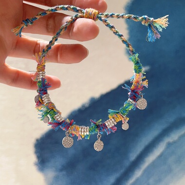 原创设计藏式纯手工编织手绳