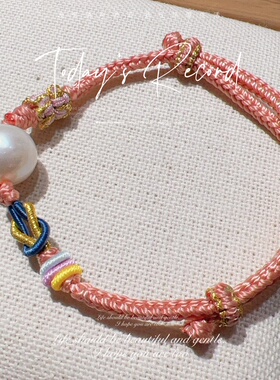 珍珠编绳手链原创设计小众ins风