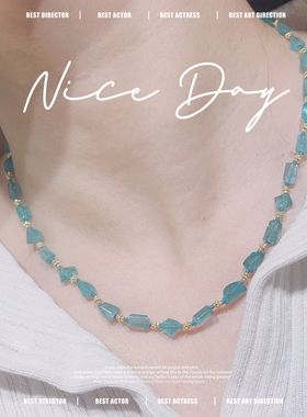 天然磷灰石原创手工法式复古锁骨