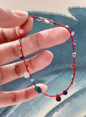 极细编绳小红绳蜡线手链