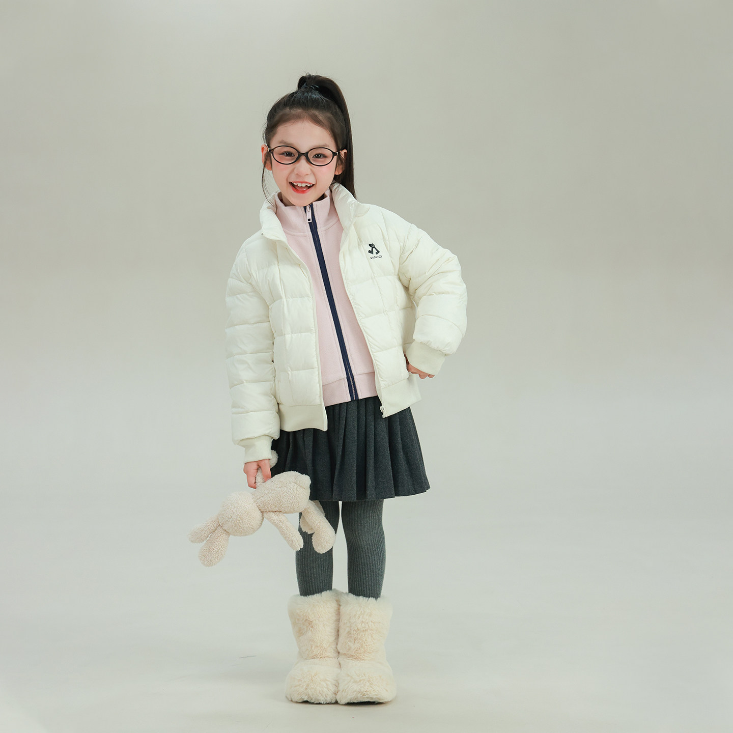 大耳象女童纯色方格立领羽绒服冬季新款宝儿90白鸭绒保暖御寒外套,淘宝优惠券,粉丝福利购,淘宝优惠卷