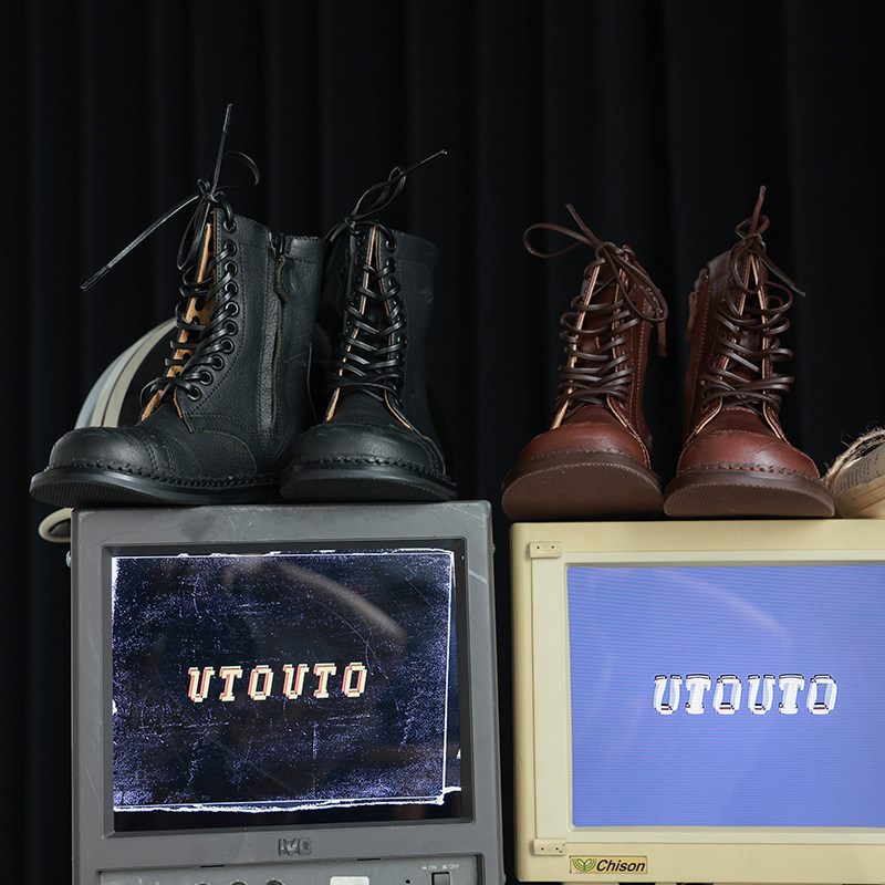 大耳象女童中筒皮靴秋季新款宝儿复古防滑百搭马丁鞋子,淘宝优惠券,粉丝福利购,淘宝优惠卷