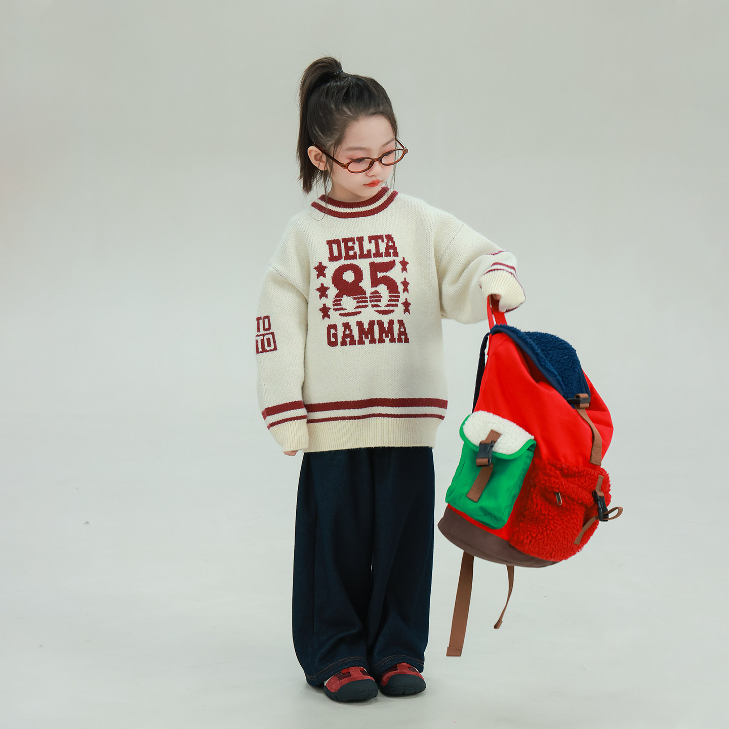 大耳象女童加绒仿牛仔直筒裤冬季新款宝儿休闲百搭裤子,淘宝优惠券,粉丝福利购,淘宝优惠卷