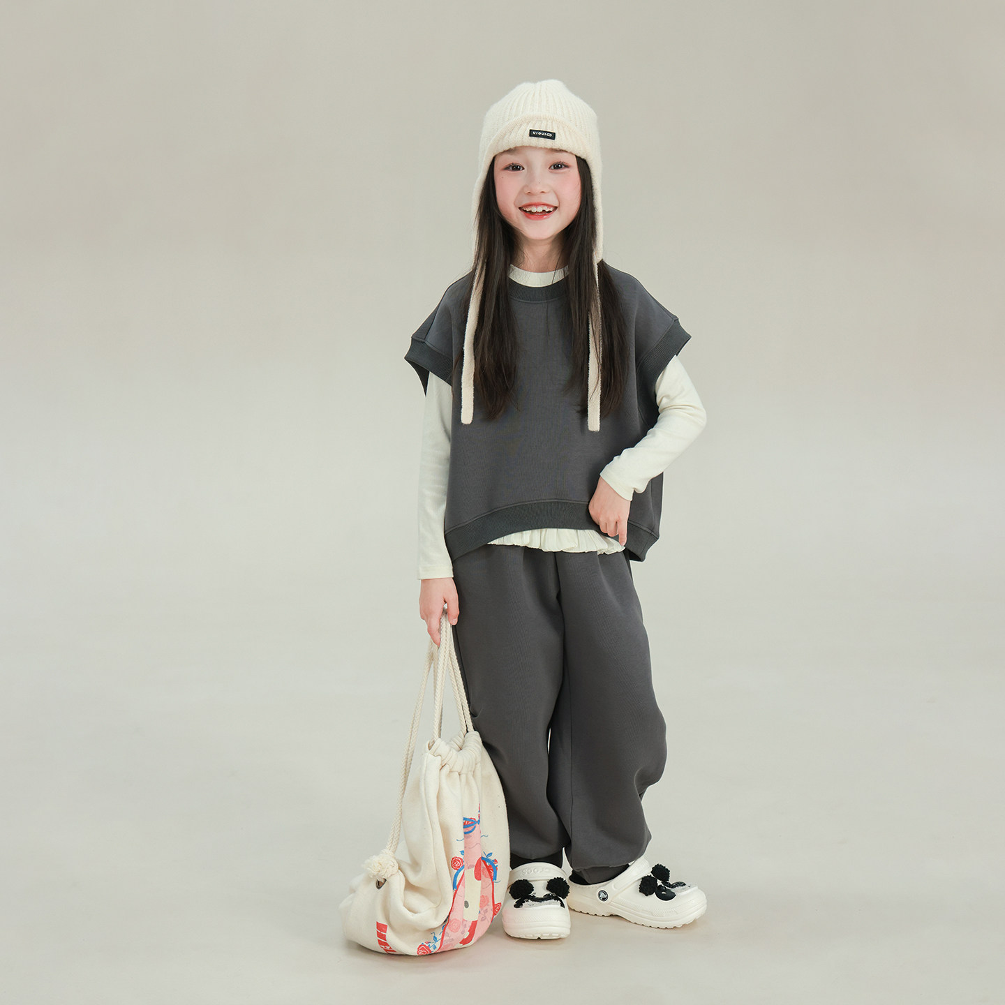 大耳象女童下摆荷叶花边打底衫2026春季新款宝儿百搭弹力长袖上衣,淘宝优惠券,粉丝福利购,淘宝优惠卷