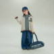 Utouto winter letter lapel zipper sweater cardigan