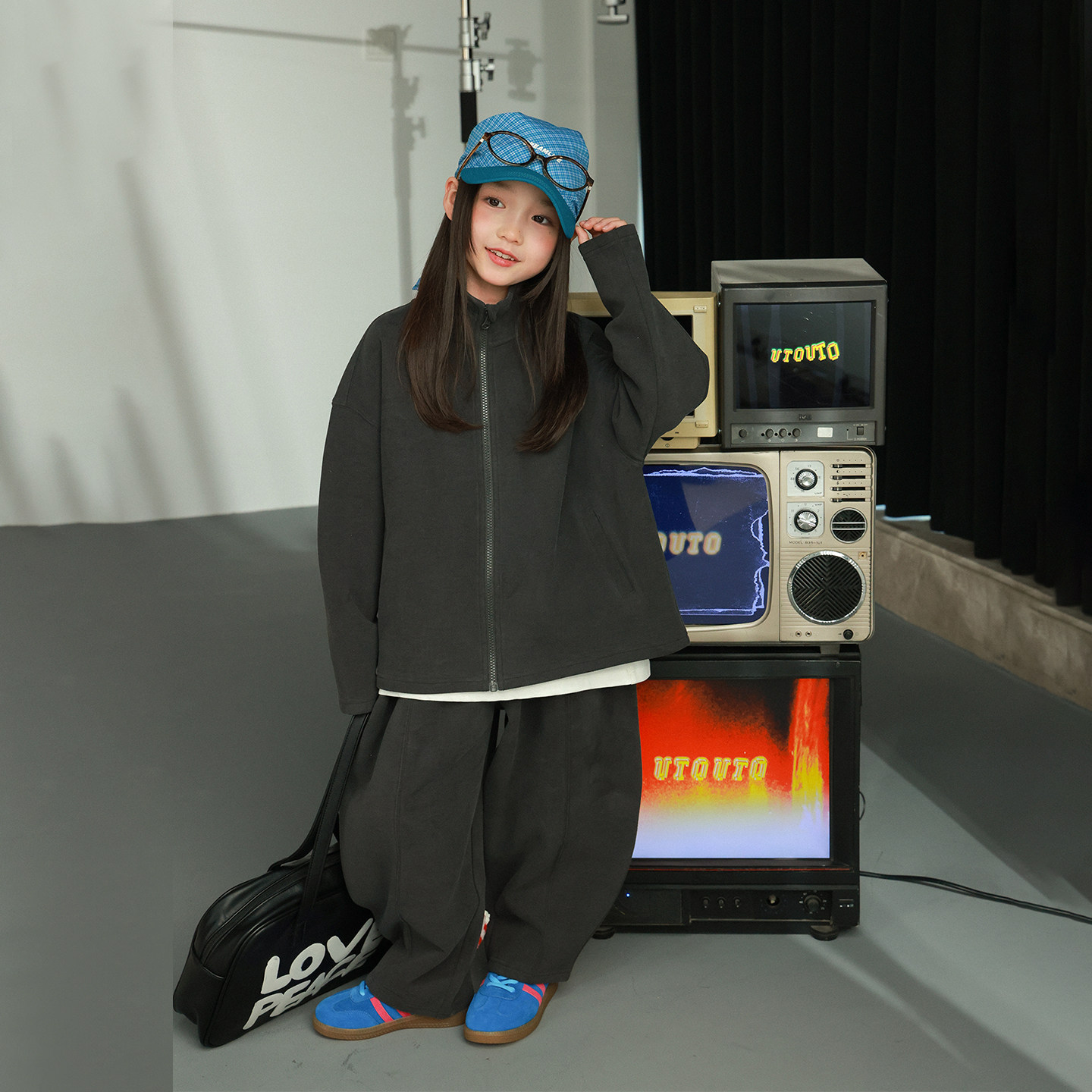 大耳象女童立领加绒外套加绒蟹钳裤冬季新款宝儿保暖休闲卫衣套装,淘宝优惠券,粉丝福利购,淘宝优惠卷