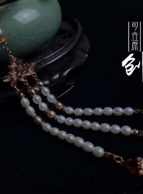 凤尾华丽风富贵发簪戏曲淡水珍珠