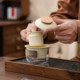 Travel tea set with one pot and two cups portable