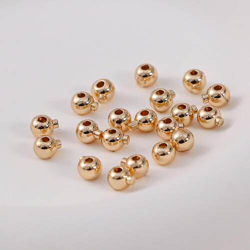 14K包金保色定位扣按扣卡线扣diy手链项链钢丝鱼线收尾扣饰品配件 - 图1