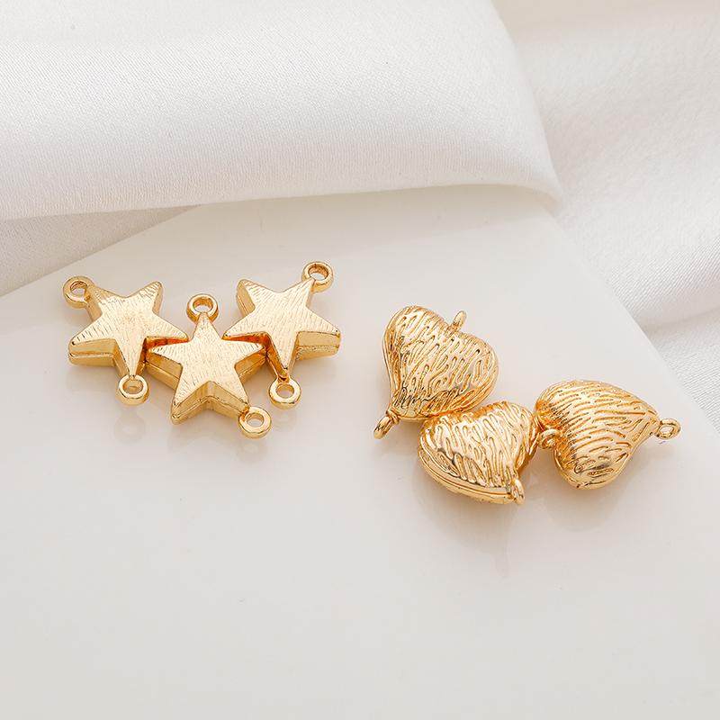 保色磁扣14K包金五角星爱心形磁铁扣手工diy手链收尾磁吸扣配件,淘宝优惠券,粉丝福利购,淘宝优惠卷