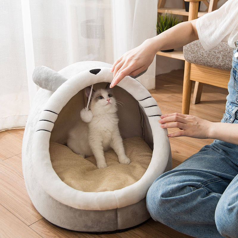 猫窝四季通用猫咪床半封闭式房子幼猫冬季保暖可拆洗狗窝宠物用品,淘宝优惠券,粉丝福利购,淘宝优惠卷