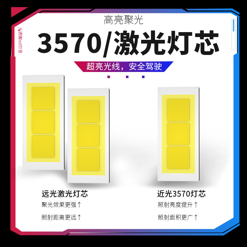 自带透镜汽车LED激光大灯泡H7改装远近光一体H4车灯强光超亮聚光,淘宝优惠券,粉丝福利购,淘宝优惠卷