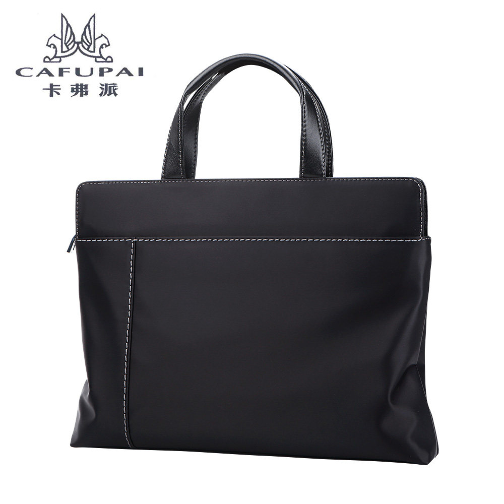 男士帆布手提包休闲简约男款文件包 卡弗派男士包袋