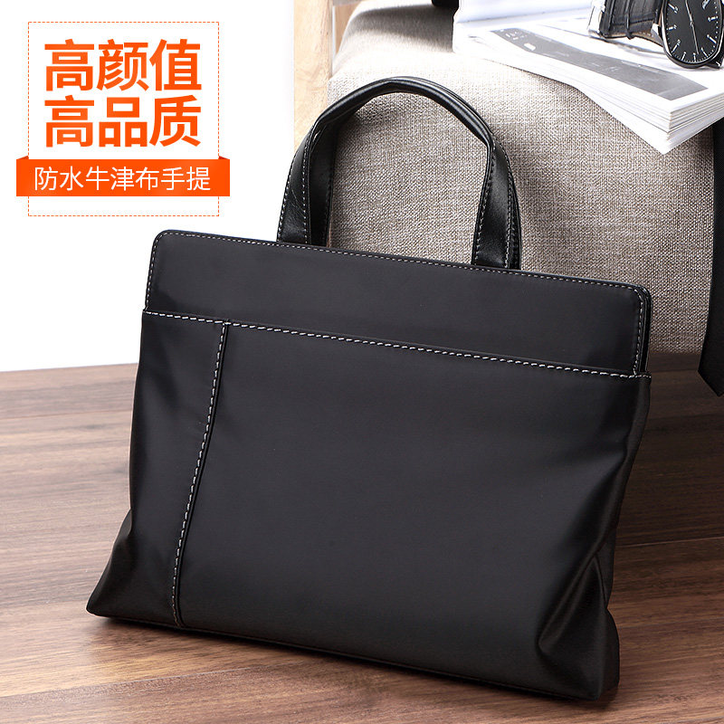 男士帆布手提包休闲简约男款文件包 卡弗派男士包袋