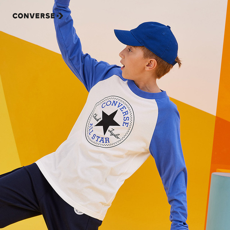 匡威儿童装男童2022春秋款纯棉t恤 converse童鞋T恤