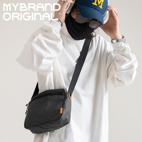 埋不烂时光 潮流经典格纹斜挎包多口袋单肩包switch收纳包 MK025 - 图2