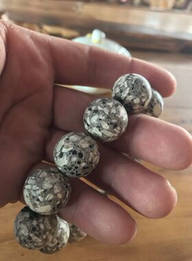 新款天然麦饭石原石手链包邮