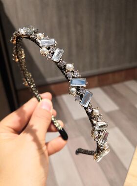 重工复古满足发箍巴洛克风水钻头箍头扣超闪宫廷风韩版