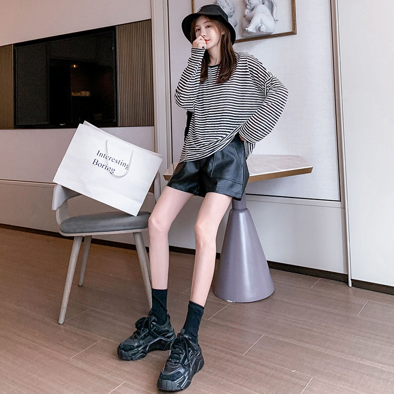 孕妇皮外穿秋冬季宽松潮妈打底裤子 沐月母婴孕妇打底裤