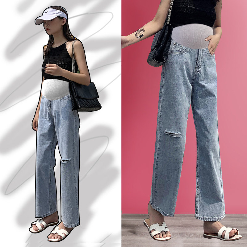 宽松阔腿潮妈洋气加绒外穿孕妇裤子 沐月母婴孕妇阔腿裤