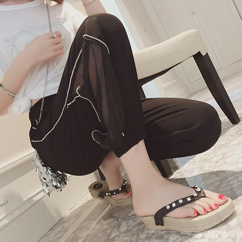 孕妇夏装外出时尚款网红运动裤子 沐月母婴套装