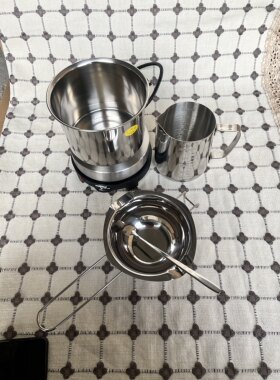 鸟语花香手作不锈钢化蜡锅diy