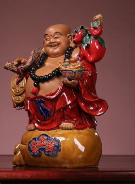 石湾陶瓷弥勒佛摆件招财中式
