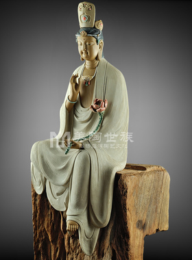 石湾公仔手工艺观音陶瓷装饰品