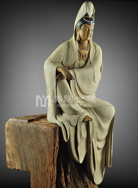 石湾公仔大师观音陶瓷装饰工艺品
