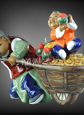 石湾陶瓷大师工艺中式家居门摆件