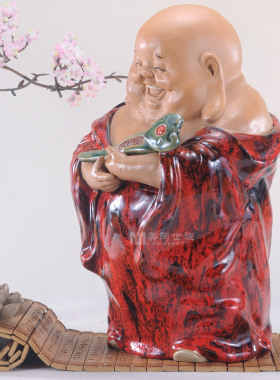 石湾公仔酒柜门佛像陶瓷工艺品