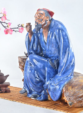 石湾陶瓷公仔大师工艺陆羽品茶