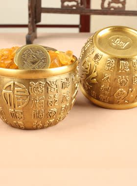 黄铜浮雕烟灰缸家居摆件配底座