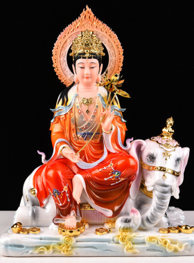 文殊普贤菩萨神像新款仿瓷文殊像