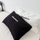 Layman Layman Pure Cotton Washed Cotton Pillowcase Letters Embroidered Eyes Pillowcase Dog Wrinkled Yarn Pillow Cover