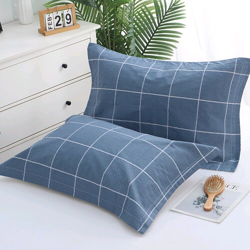 简约成人纯棉枕套一对装全棉单人枕头套男枕芯套内胆外套48x74cm - 图1