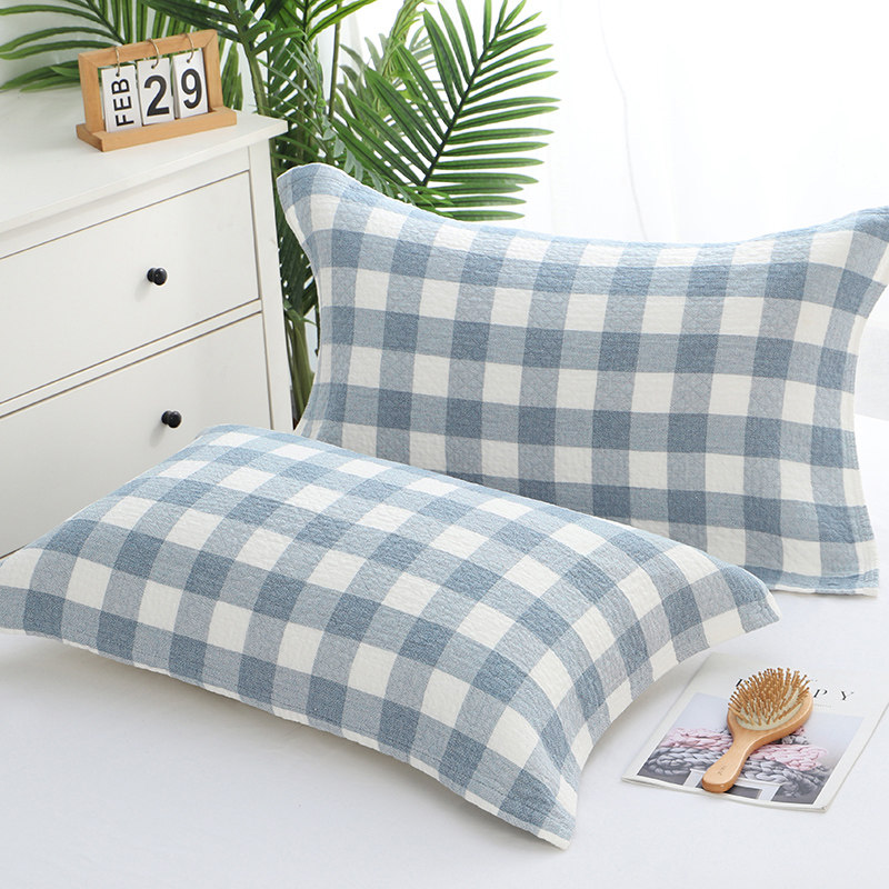 纯棉枕巾全棉纱布枕头巾一对装日式格子学生宿舍成人单人情侣盖巾,淘宝优惠券,粉丝福利购,淘宝优惠卷