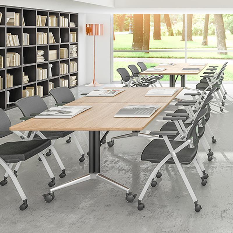 折叠会议桌可移动拼接培训桌椅组合长条桌多功能办公桌伸缩折叠桌
