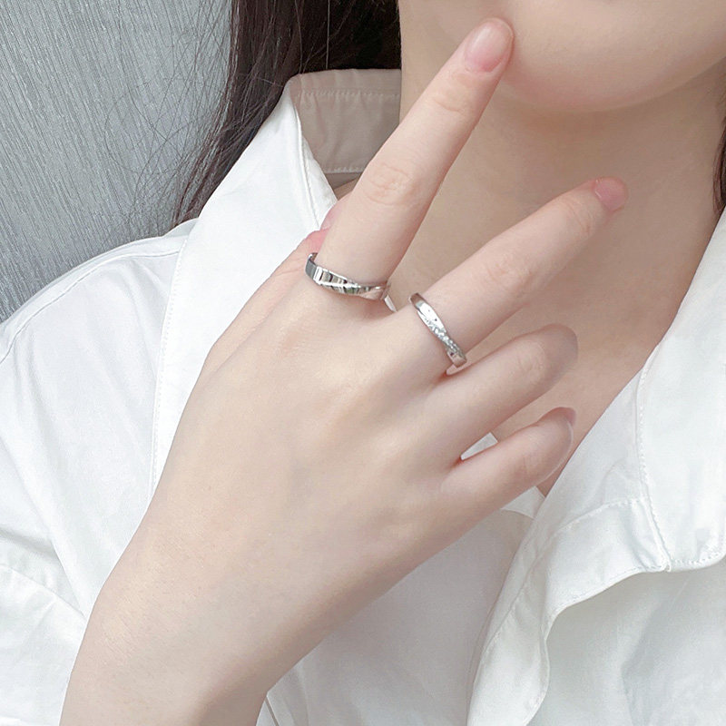 顺钦银楼s925银情侣女年轻款银戒指 顺钦银楼戒指/指环